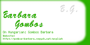 barbara gombos business card